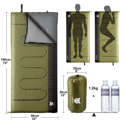 Night Cat Camping Sleeping Bag for Adults 3 Seasons Portable Lightweight Backpacking Hiking Traveling Indoor Outdoor Temperature 41–59 °F 2.6x6.3ft Switch to a Quilt or Blanket