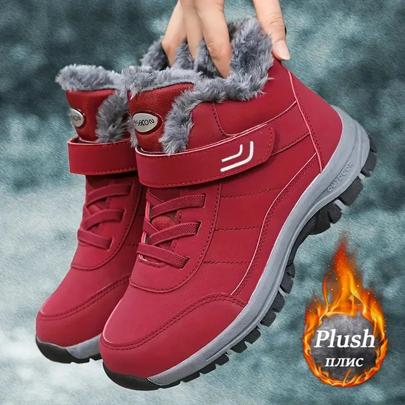 Women Plush Lined Winter Snow Boots For Cold Weather Walking