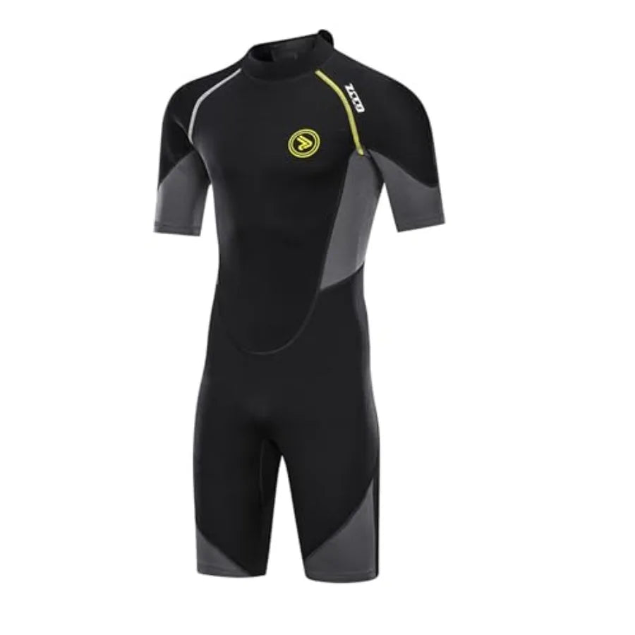 Men's Wetsuits 1.5/ Premium Neoprene Back Zip Shorty Dive Skin for Spearfishing, Snorkeling, Surfing, Canoeing, Scuba Diving Su