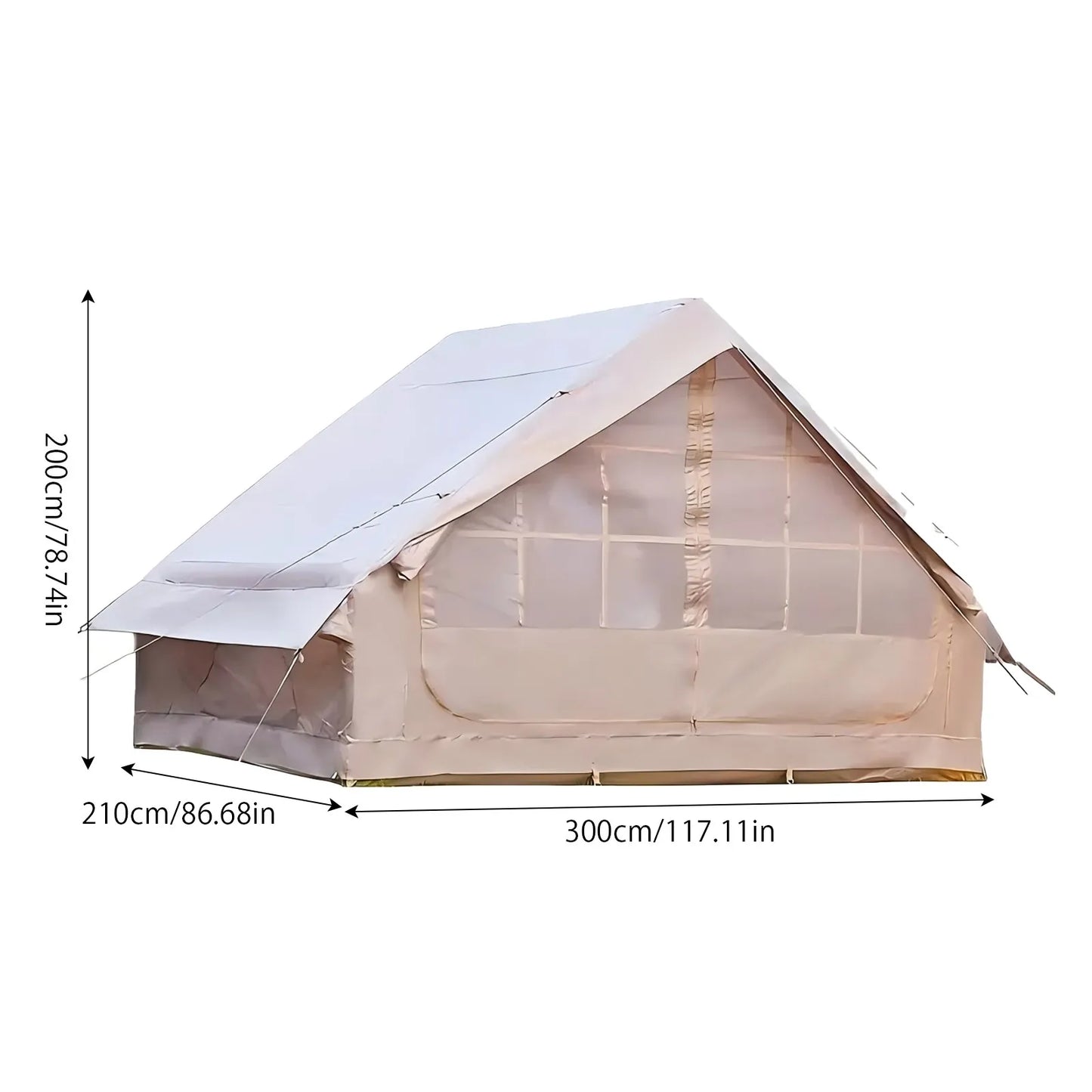 Large Inflatable Camping Tent With Skylight And Breathable Mesh
