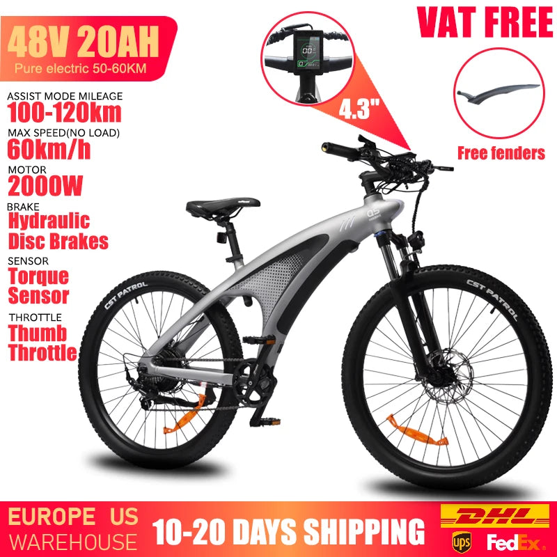 HUANCI Q5 Mountain Electric Bike 48V 20Ah Hydraulic Disc Ebike
