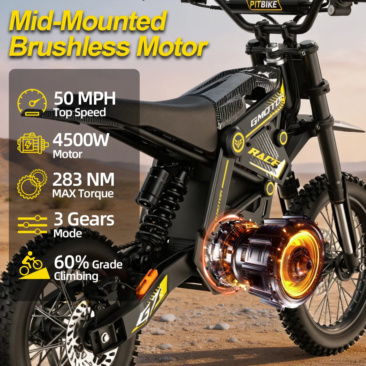 Uplee G7 Electric Dirt Bike Featuring Long Range Battery