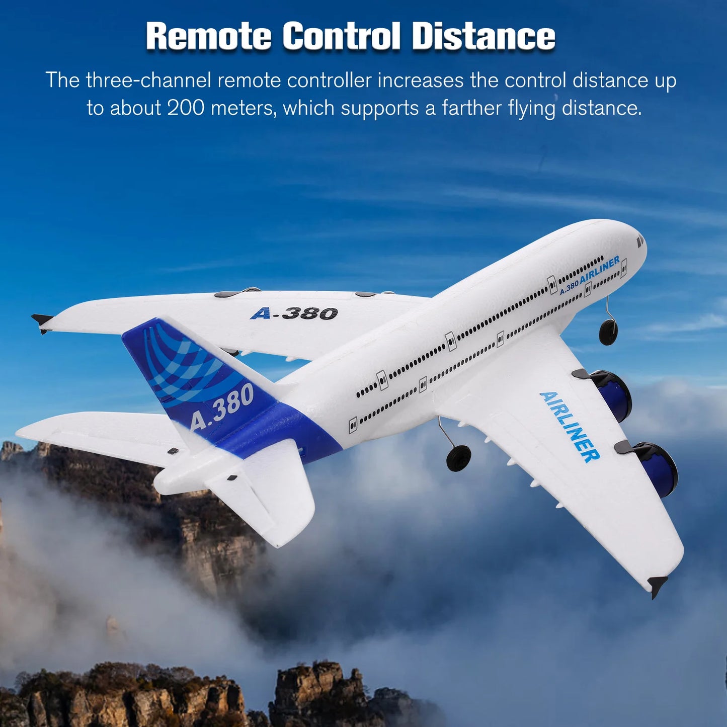 2.4G RC Airplane Glider With LED Searchlight 3CH For Beginners