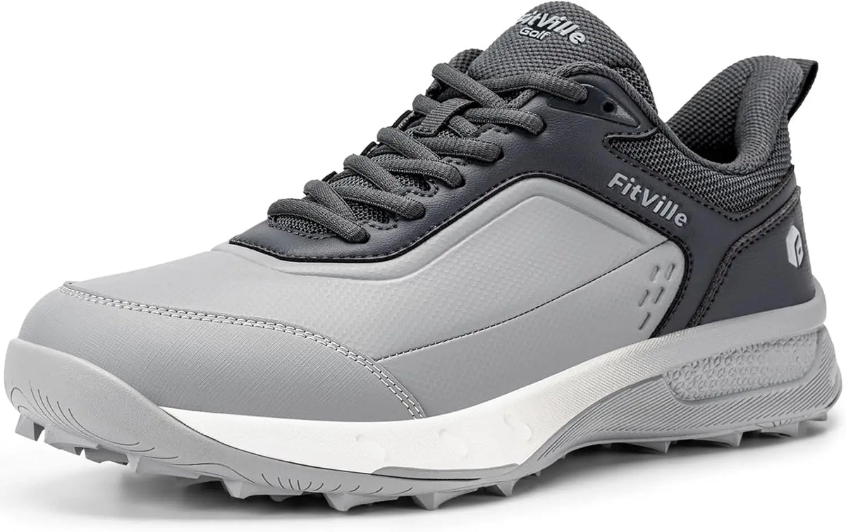FitVille Men's Waterproof Spikeless Golf Shoes Arch Support Comfort