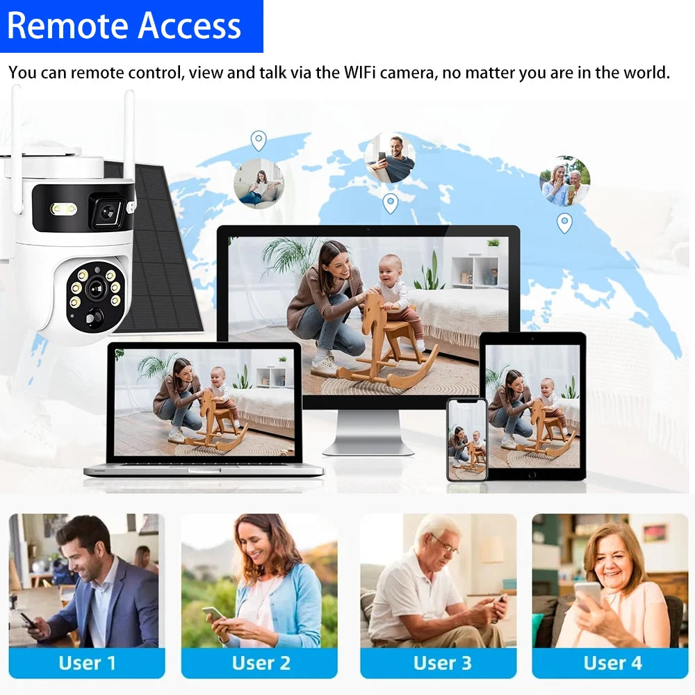 MvpSecam 8MP 4K PTZ Solar 4G IP Camera Outdoor Security