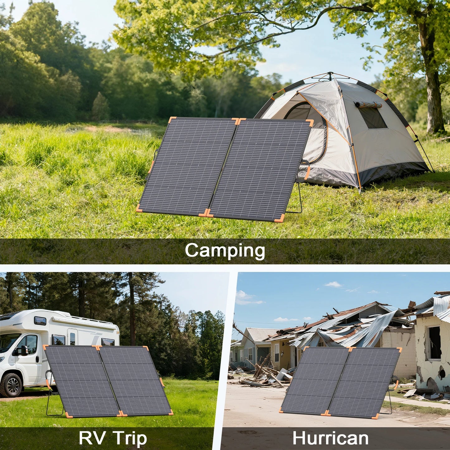 MHPOWOS Foldable Solar Charger 200W Bifacial IP68 For Camping