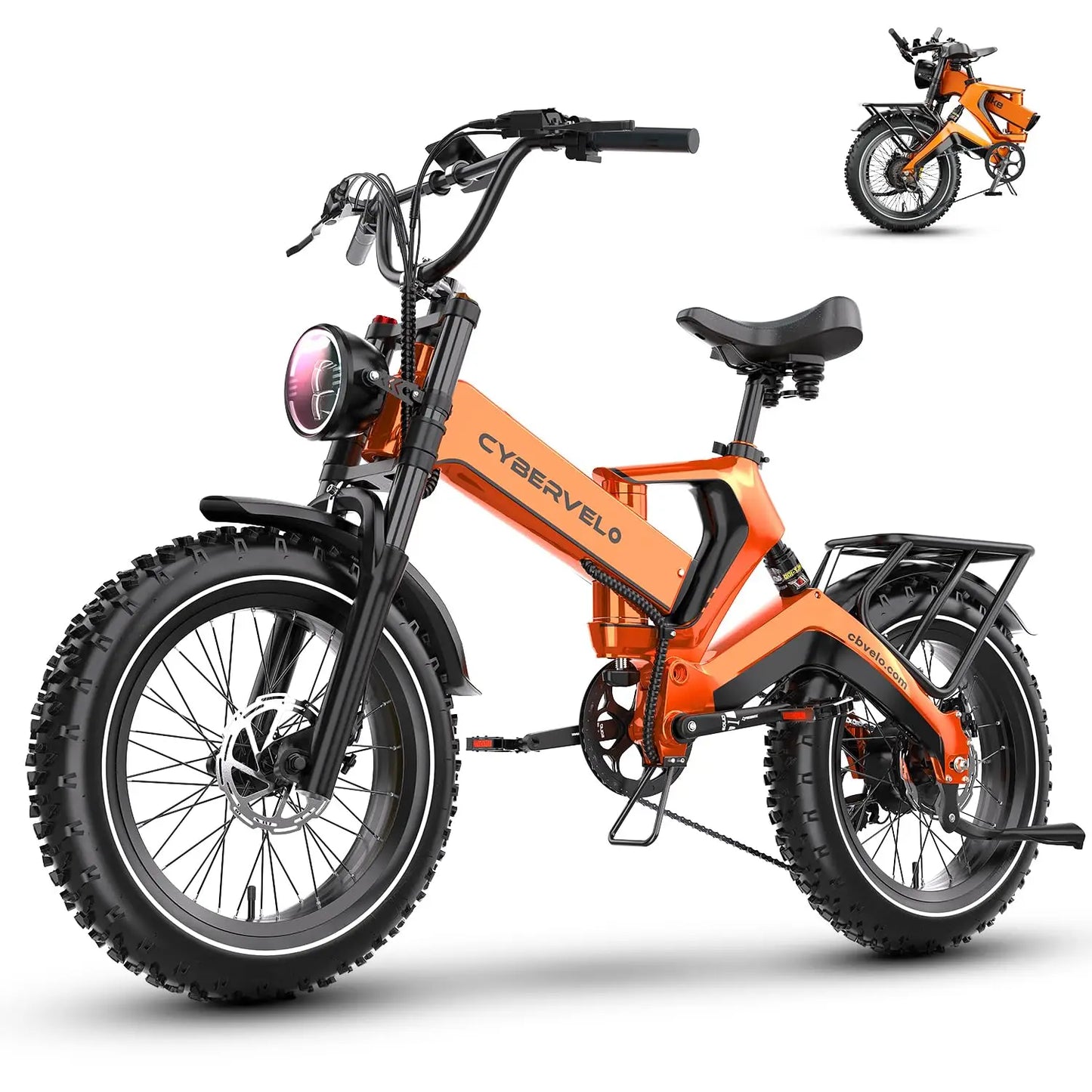 Cybervelo 2000W Foldable Fat Tire Electric Bike 48V Battery