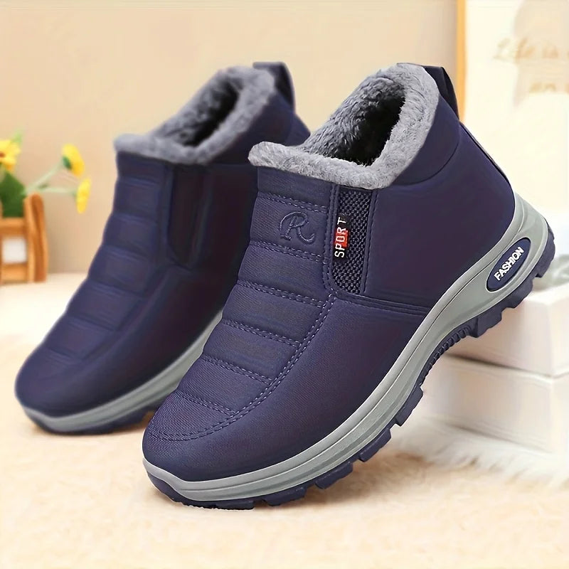 Waterproof Fleece Lined Winter Snow Boots With Side Zipper