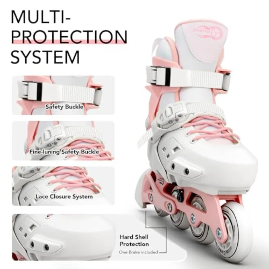 Unisex Light Up Inline Skates For Beginners With Adjustable Fit