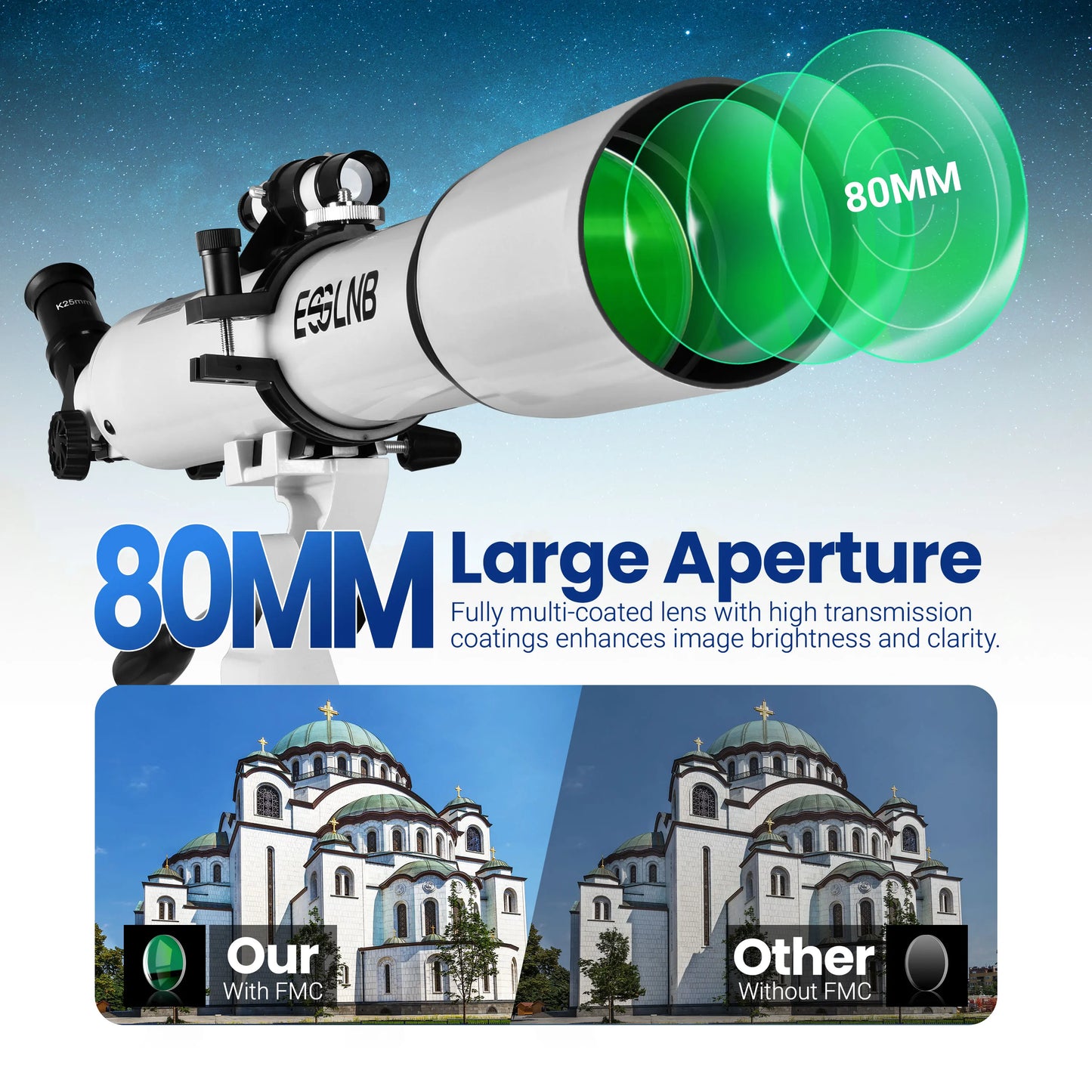 Astronomy Telescope With Phone Adapter And Wireless Remote For Stargazing