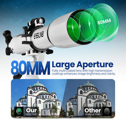 Astronomy Telescope With Phone Adapter And Wireless Remote For Stargazing