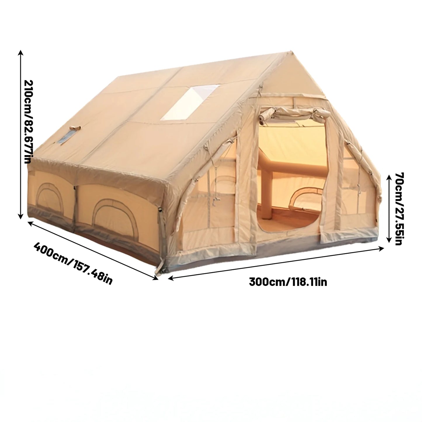 Large Inflatable Camping Tent With Skylight And Breathable Mesh