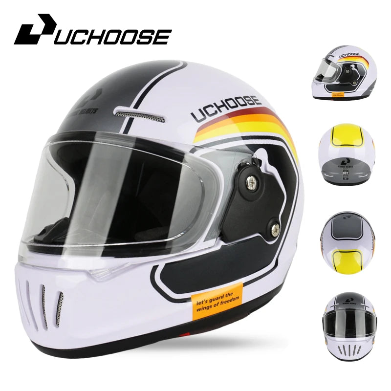 UCHOOSE Retro Motorcycle Helmet DOT Open Face Classic Style