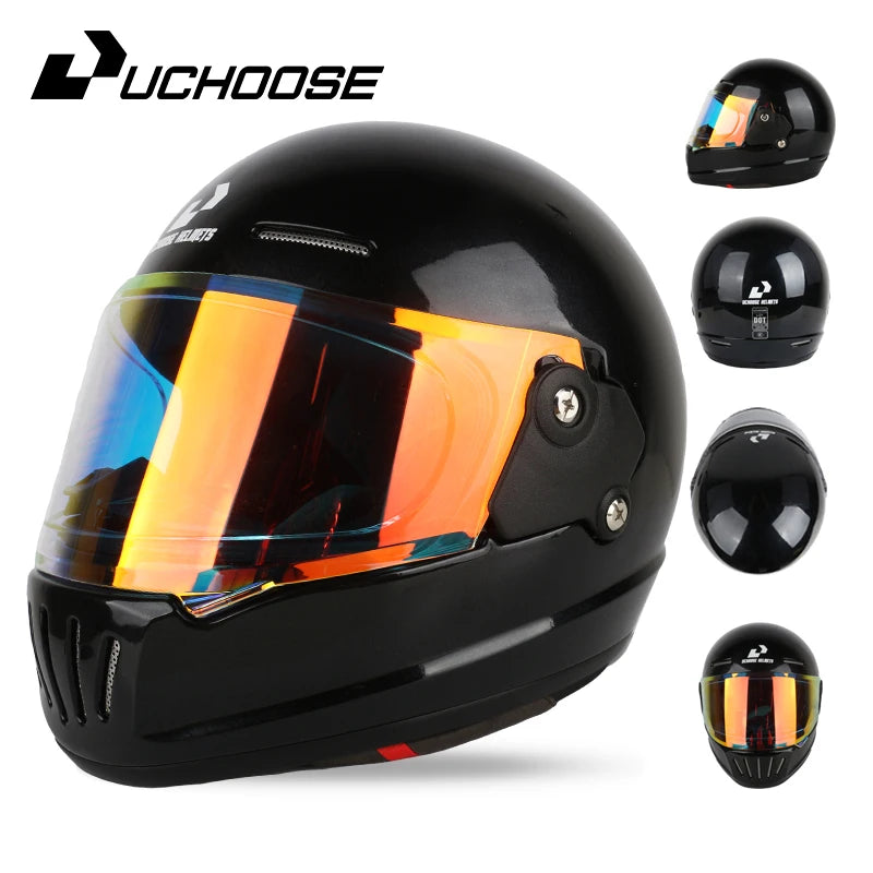 UCHOOSE Retro Motorcycle Helmet DOT Open Face Classic Style