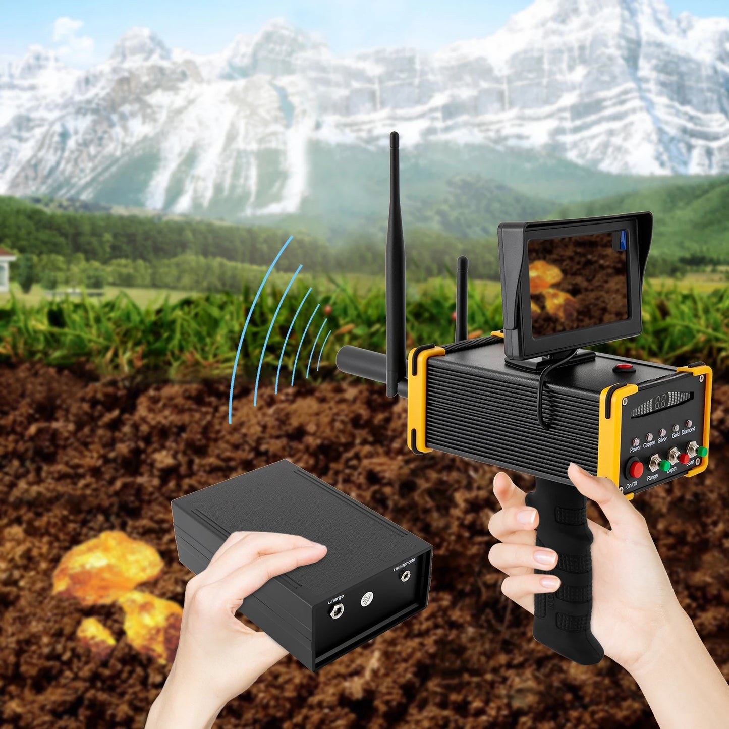 Metal Detector Gold Finder Underground Metal Scanner With LCD Screen