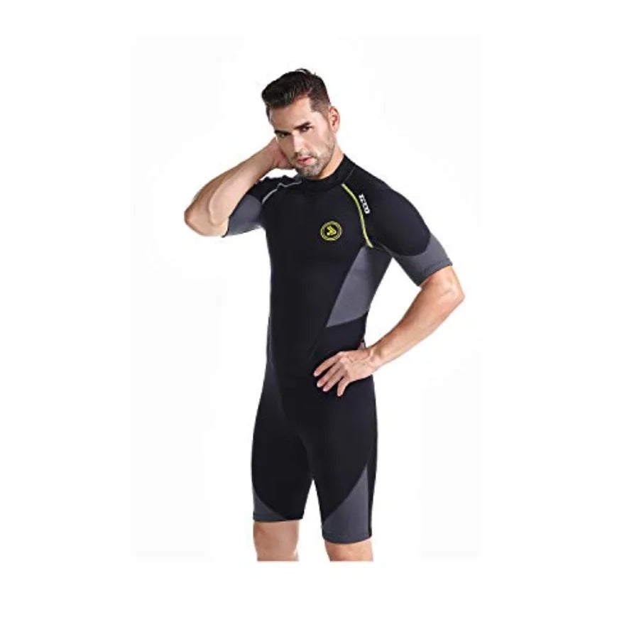 Men's Wetsuits 1.5/ Premium Neoprene Back Zip Shorty Dive Skin for Spearfishing, Snorkeling, Surfing, Canoeing, Scuba Diving Su