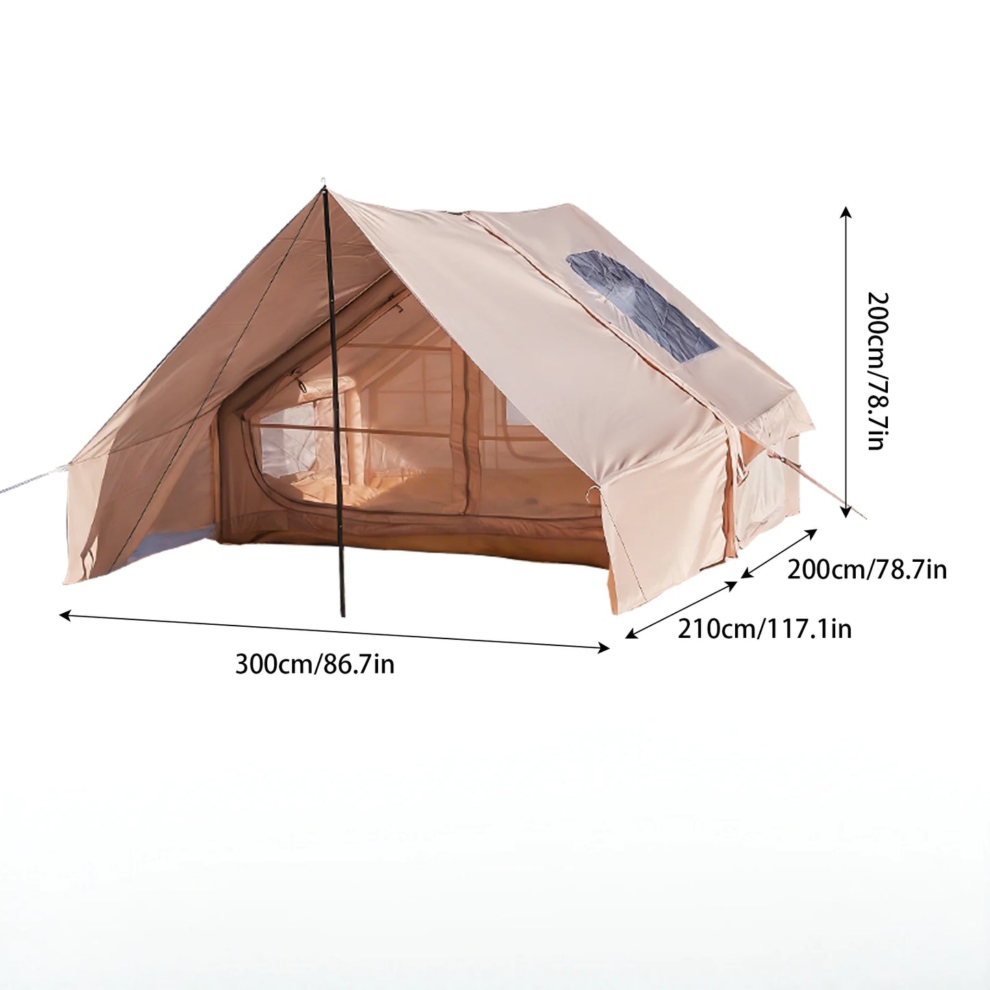 Large Inflatable Camping Tent With Skylight And Breathable Mesh