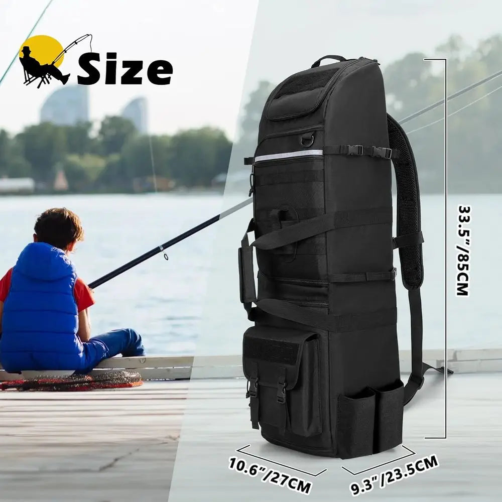 Fishing Rod Backpack With 8 Rod Capacity And Molle System