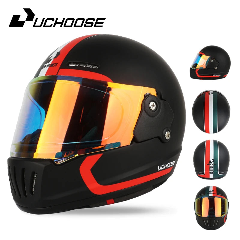 UCHOOSE Retro Motorcycle Helmet DOT Open Face Classic Style