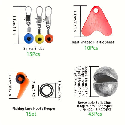 Complete Fishing Tackle Kit with Hooks Bait and Sinkers