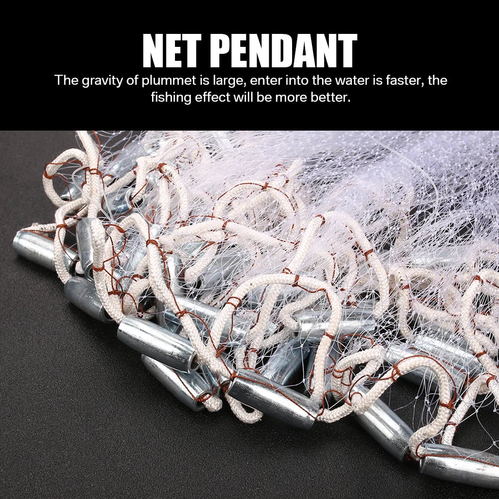 Saltwater Cast Net With Small Mesh Aluminum Sinker