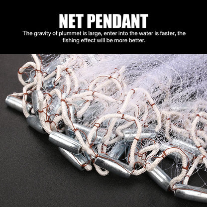Saltwater Cast Net With Small Mesh Aluminum Sinker