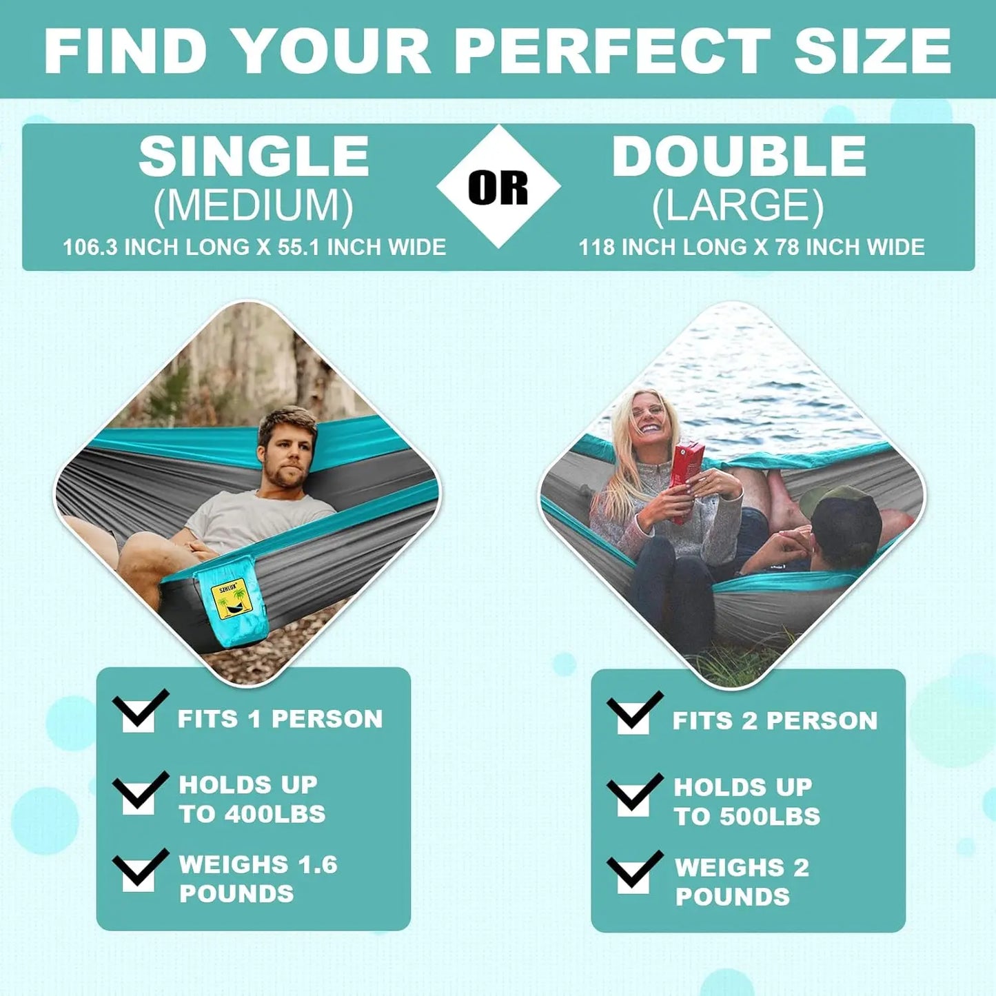The Art of Hammock Bliss Camping Hammock Double With Straps
