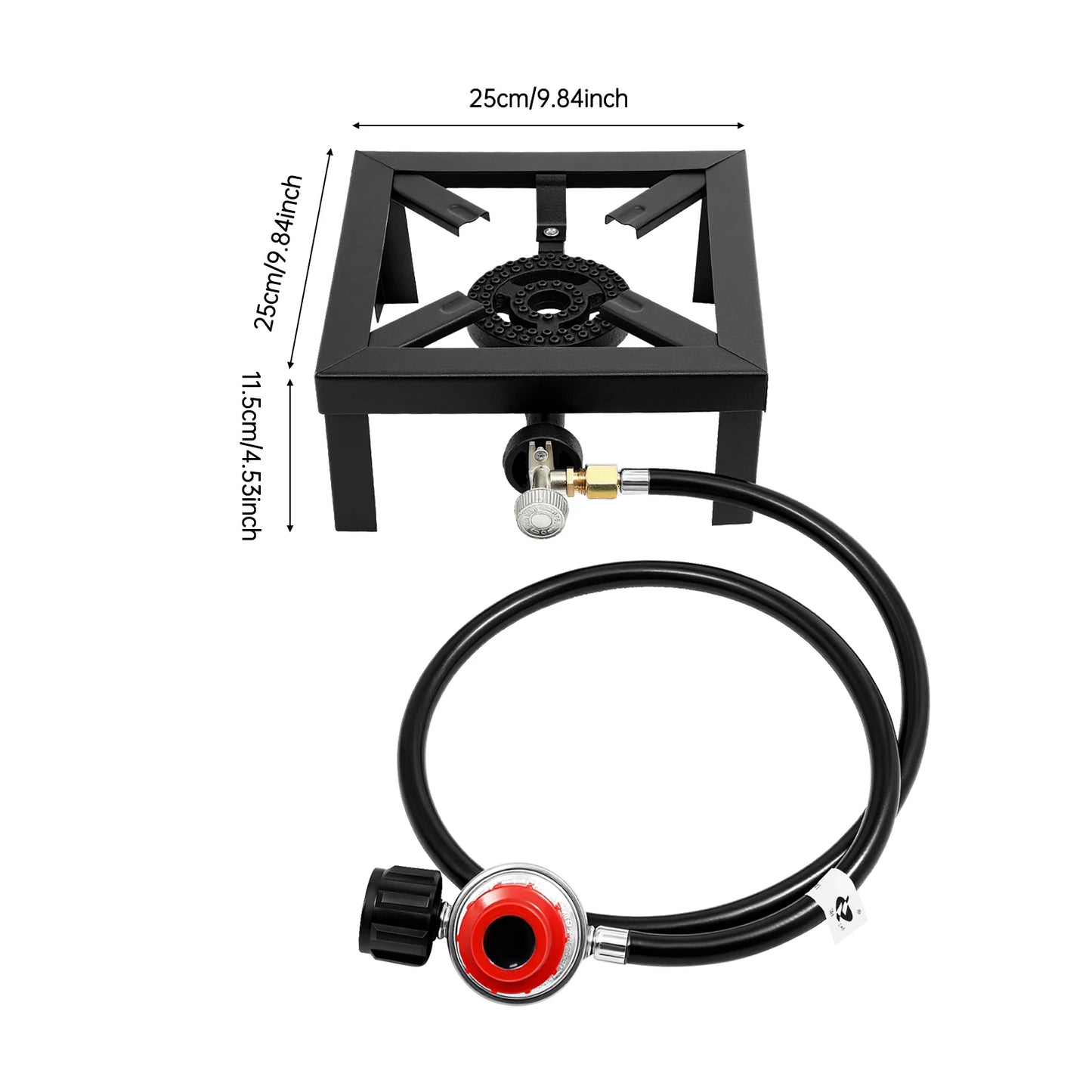 Double Burner 8000W Portable Outdoor Gas Stove With Regulator Hose