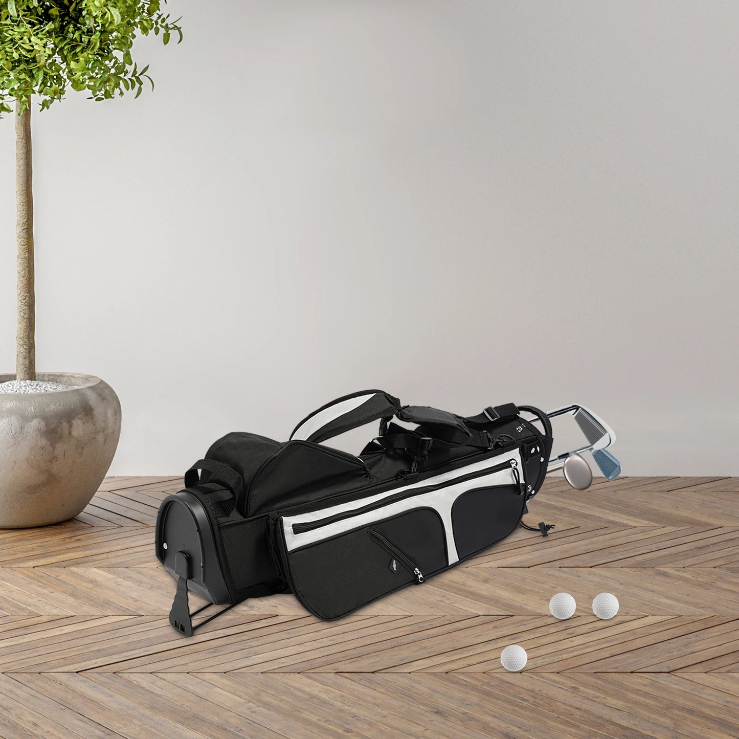 Golf Stand Bag Lightweight Nylon Waterproof 3 Dividers 5 Pockets