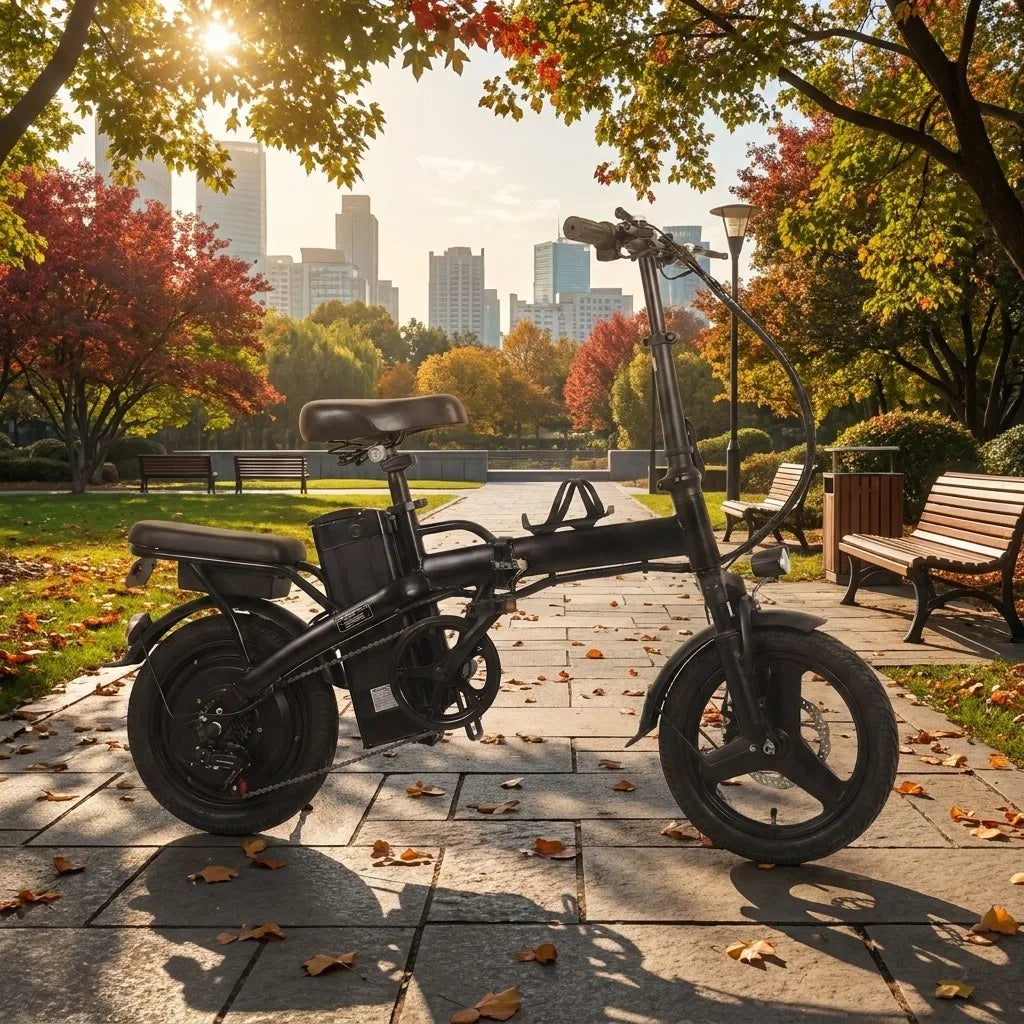 Folding Electric Bike With Rear Seat And 48V Battery