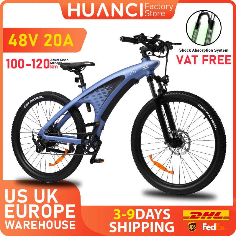 HUANCI Q5 Mountain Electric Bike 48V 20Ah Hydraulic Disc Ebike