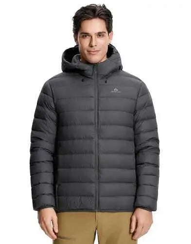 Pioneer Camp Men's Lightweight Packable Hooded Down Puffer Jacket