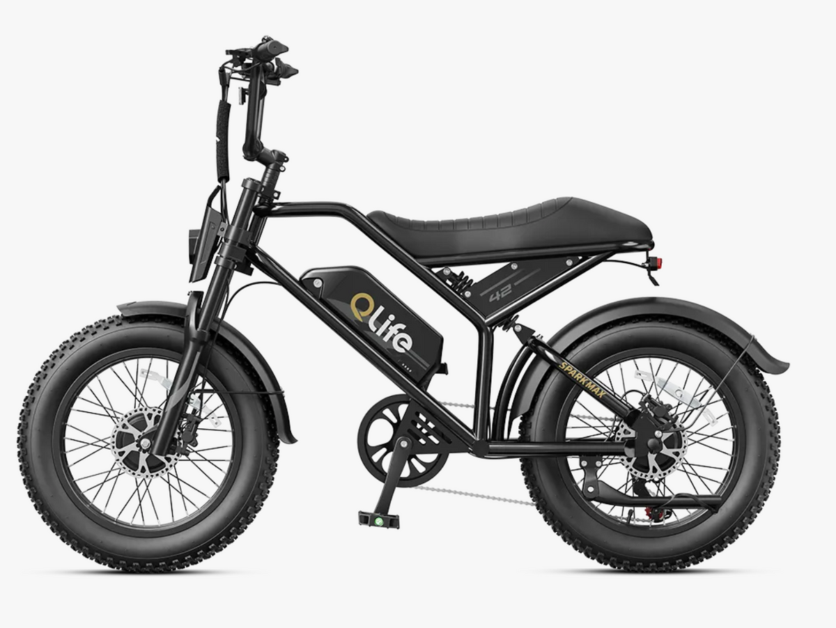 Supplier side-view photo of the black Qlife SPARK MAX electric bike