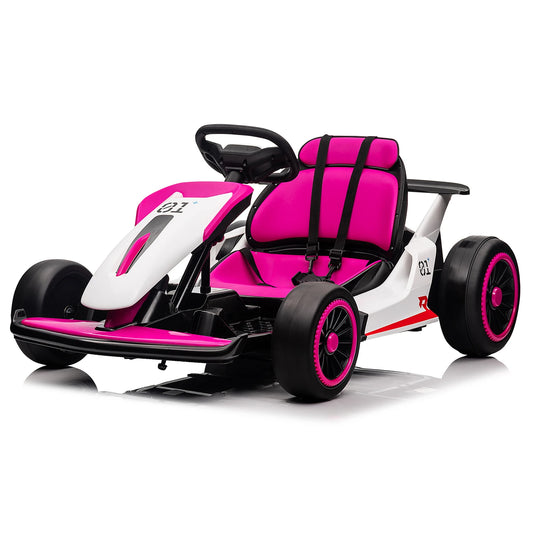 24V Dual 200W Ride On Go Kart For Kids 6 To 12 With LED Lights