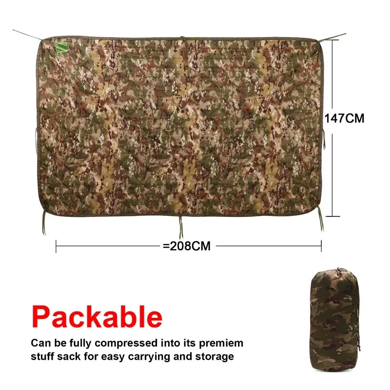 Tactical Army Poncho Liner Camouflage Water Repellent Woobie