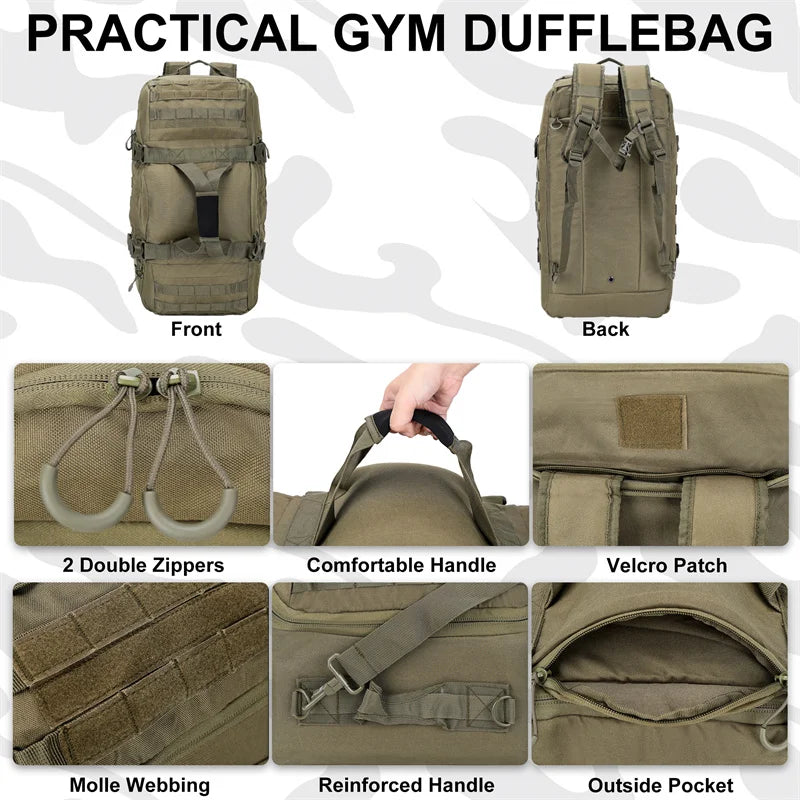 LQARMY Outdoor Mountaineering Bag MOLLE Tactical Backpack Hiking Duffel Bag
