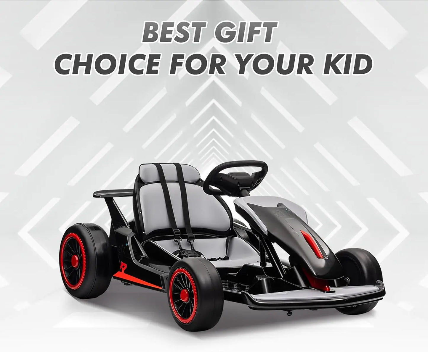 HiMISS Electric Go Kart Drift Car With Dual 200W Motors LED Lights