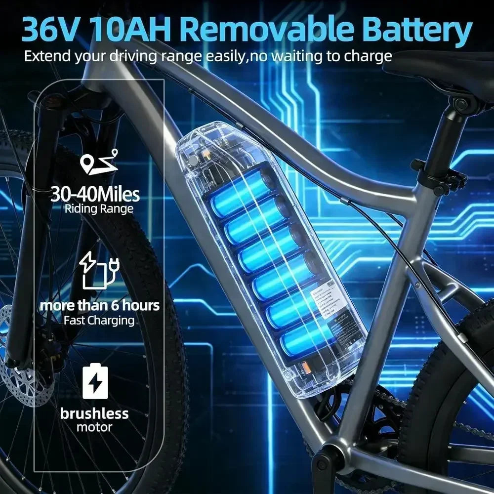 7-Speed 750W Electric Mountain Bike Unisex Folding With 25 MPH