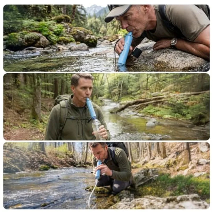 Personal Water Filter for Survival Hiking and Emergency Use