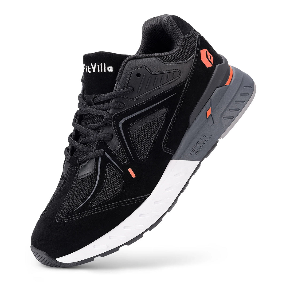 Fitville Men Lightweight Walking Shoes With Arch Support And Heel Relief