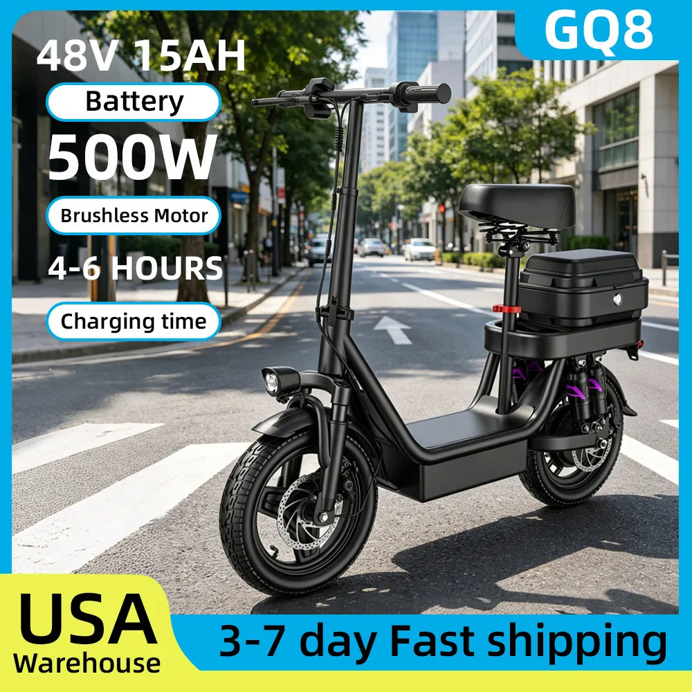 UPlee GQ8 500W Electric Bike 48V Lithium Powered Folding Commuter