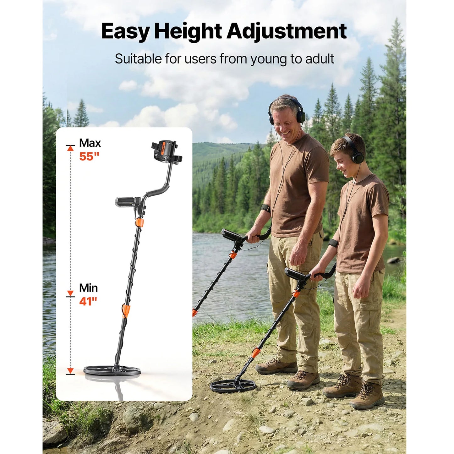 VEVOR Metal Detector For Adults High Accuracy Gold Treasure Hunt