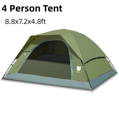 Night Cat Three To Four Person Waterproof Camping Tent With Rainfly Double Layer