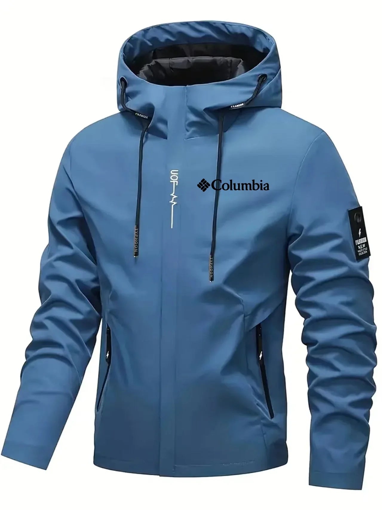 Men's Casual Hooded Zip Up Windbreaker Jacket