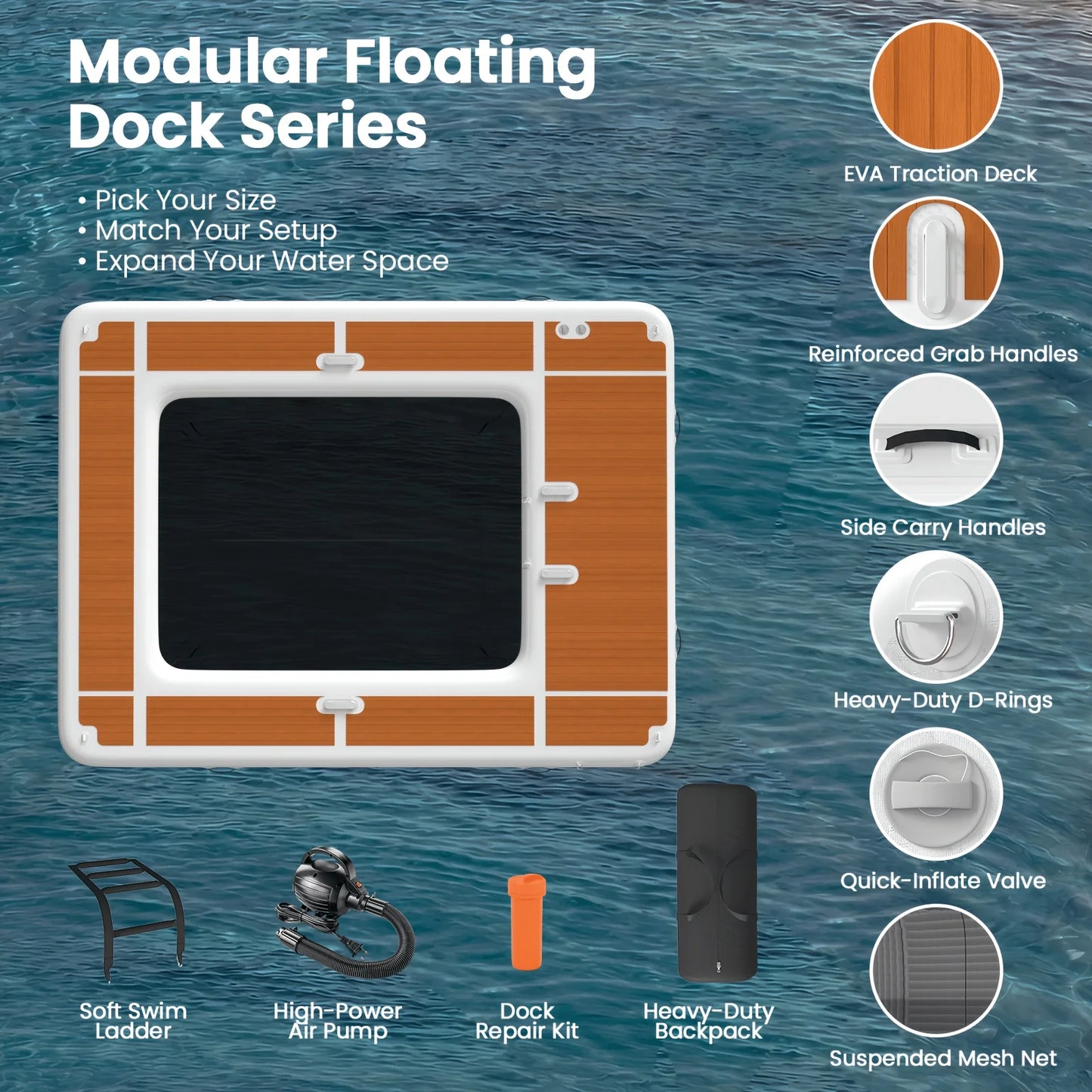 Inflatable Floating Dock Sea Pool Platform For Yacht And Lake