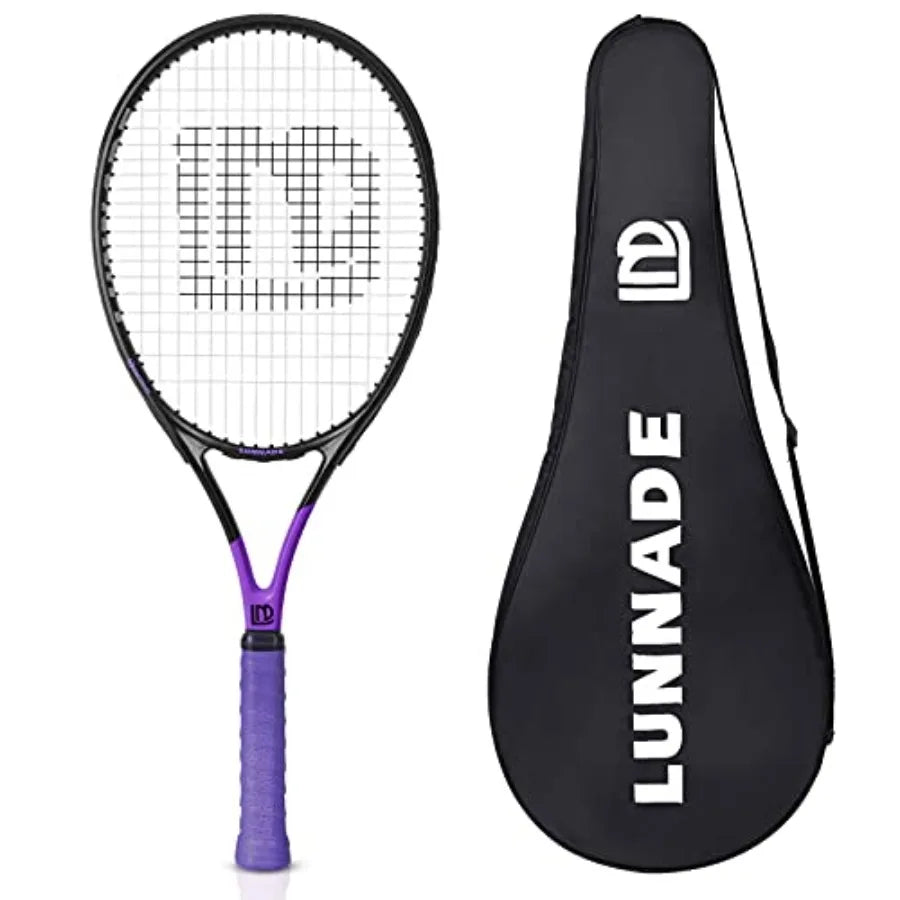 Women Tennis Racket Shockproof Carbon Fiber Lightweight Pre Strung