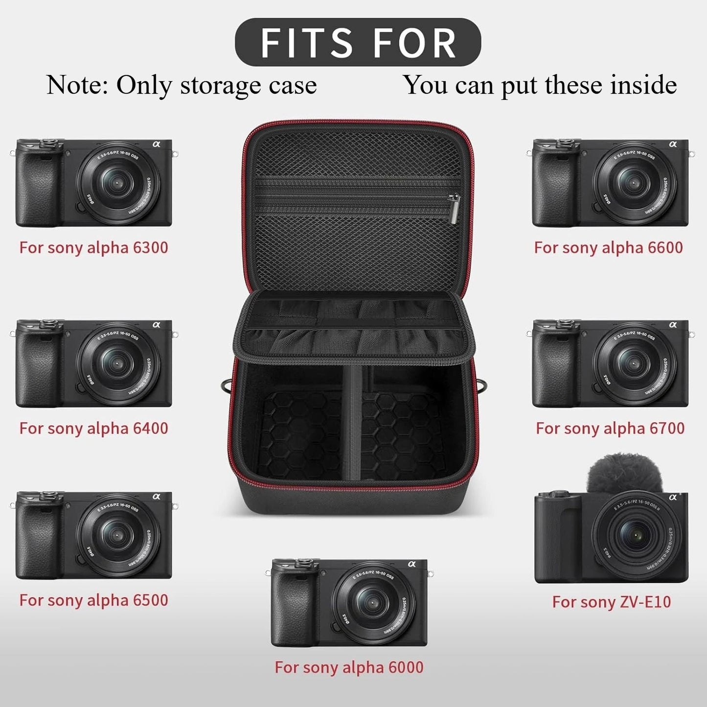 Camera Case for Sony Alpha Alpha a6400/ a6700/ a6100/ a6000/ a6600/ a6500 Mirrorless Digital Camera, Hard Travel Bag with