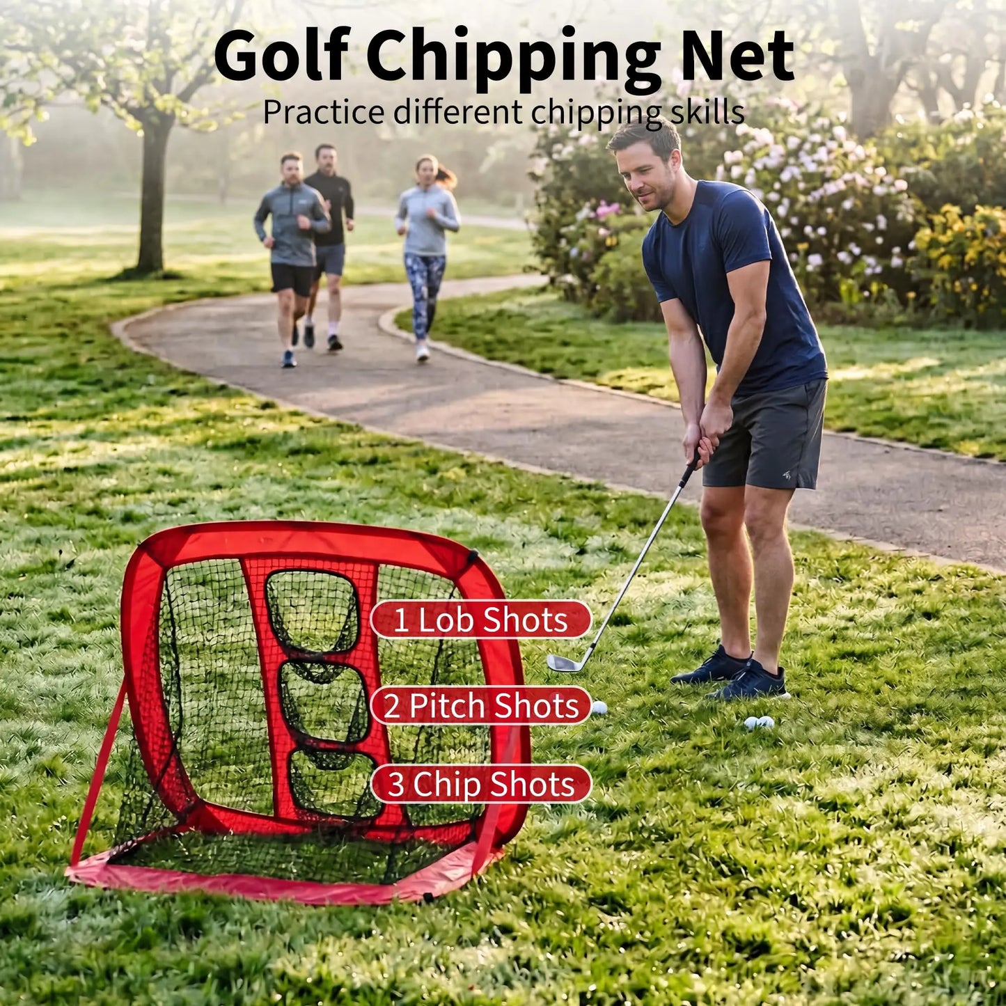 HiMISS Golf Practice Net With Chipping Goal Carry Bag