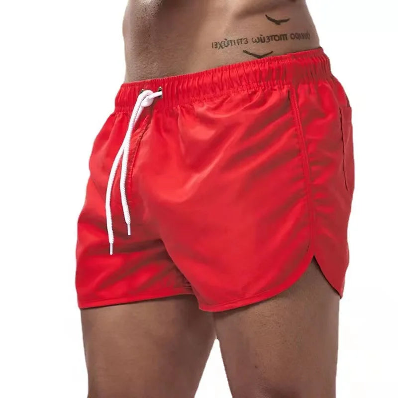 Men's Quick Dry Swim Shorts With Drawstring And Pockets