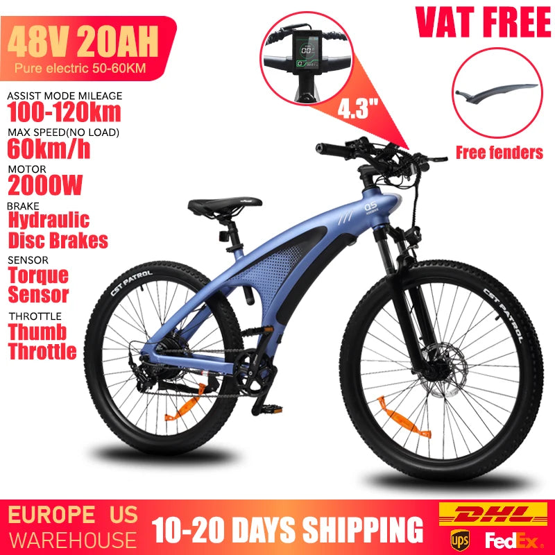 HUANCI Q5 Mountain Electric Bike 48V 20Ah Hydraulic Disc Ebike